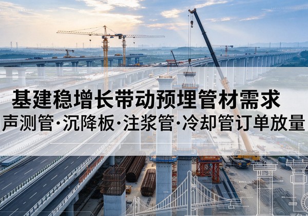 北湖基建稳增长带动预埋监测管材需求，声测管、沉降板、注浆管订单持续放量